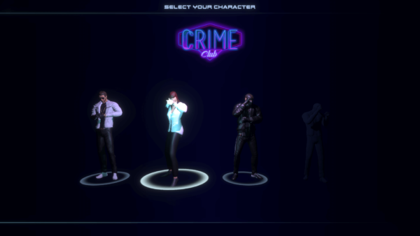CrimeClub Character Selection Screen